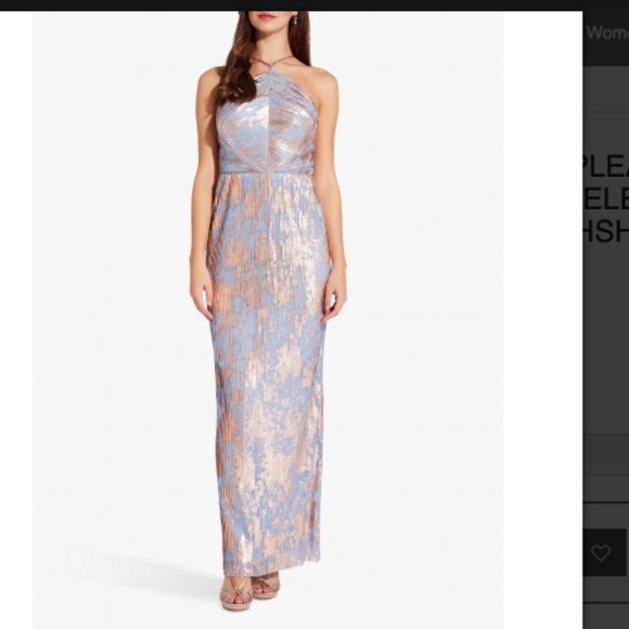 Adrianna Papell Dresses & Skirts - Adrianna papell 8 pleated foil dress gown NWT